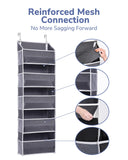 Over the Door Hanging Organizer with Clear Windows – 5 Large Pockets & Mesh Side Storage for Bedroom, Bathroom & Nursery