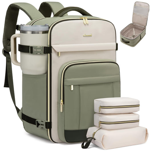 LOVEVOOK 40L Carry-On Travel Backpack with 3 Packing Cubes – Fits 17.3” Laptop – Airline Approved