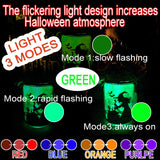 Halloween DIY Lantern Jar Craft Kit – 4 Mason Jars with Multicolor LED Lights & Spooky Silhouettes (Pumpkin, Witch, Cemetery, Ghost)