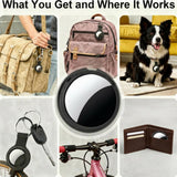 Smart Bluetooth Item Tracker 2-Pack for Apple Find My Network – No Subscription Key & Pet Locator Tags (Black + White)