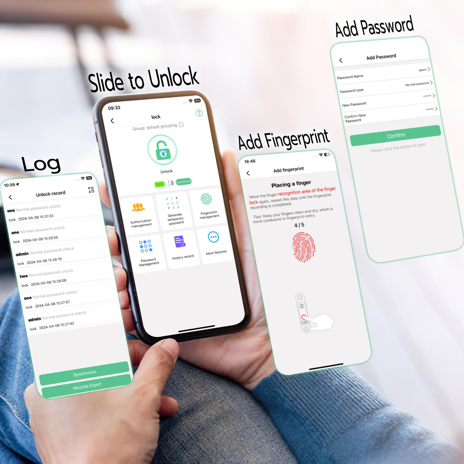 Smart Fingerprint & Keypad Padlock with App Control, USB-C Rechargeable Waterproof Locker Lock for Gym, Luggage & Storage
