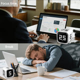 Rotating Focus Timer with Flip Control, True Pomodoro Presets & Custom Countdown, Silent Vibration Desk Timer for Work, Study & Kitchen – Black