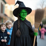 Brown Braided Witch Wig – Heat-Resistant Long Braid Elphaba Style Hair for Cosplay & Halloween 🧙‍♀️✨