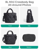 BAGSMART Mini Puffy Crossbody Bag for Women – Lightweight Small Travel Purse with Card Slots & Pockets (Black)