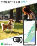 Mini Pet Tracker for Apple Find My Network with Silicone Case – No Monthly Fee Bluetooth Tracking Device for Cats & Dogs (White)