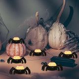Halloween Spider Eyeball LED Tea Light Candles – 6PCS Battery-Operated Flameless Lights with Timer (Spooky Décor)