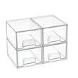 Clear Stackable Drawer Organizer Set (4-Pack) – Pull-Out Storage Drawers for Bathroom, Kitchen, Vanity & Pantry