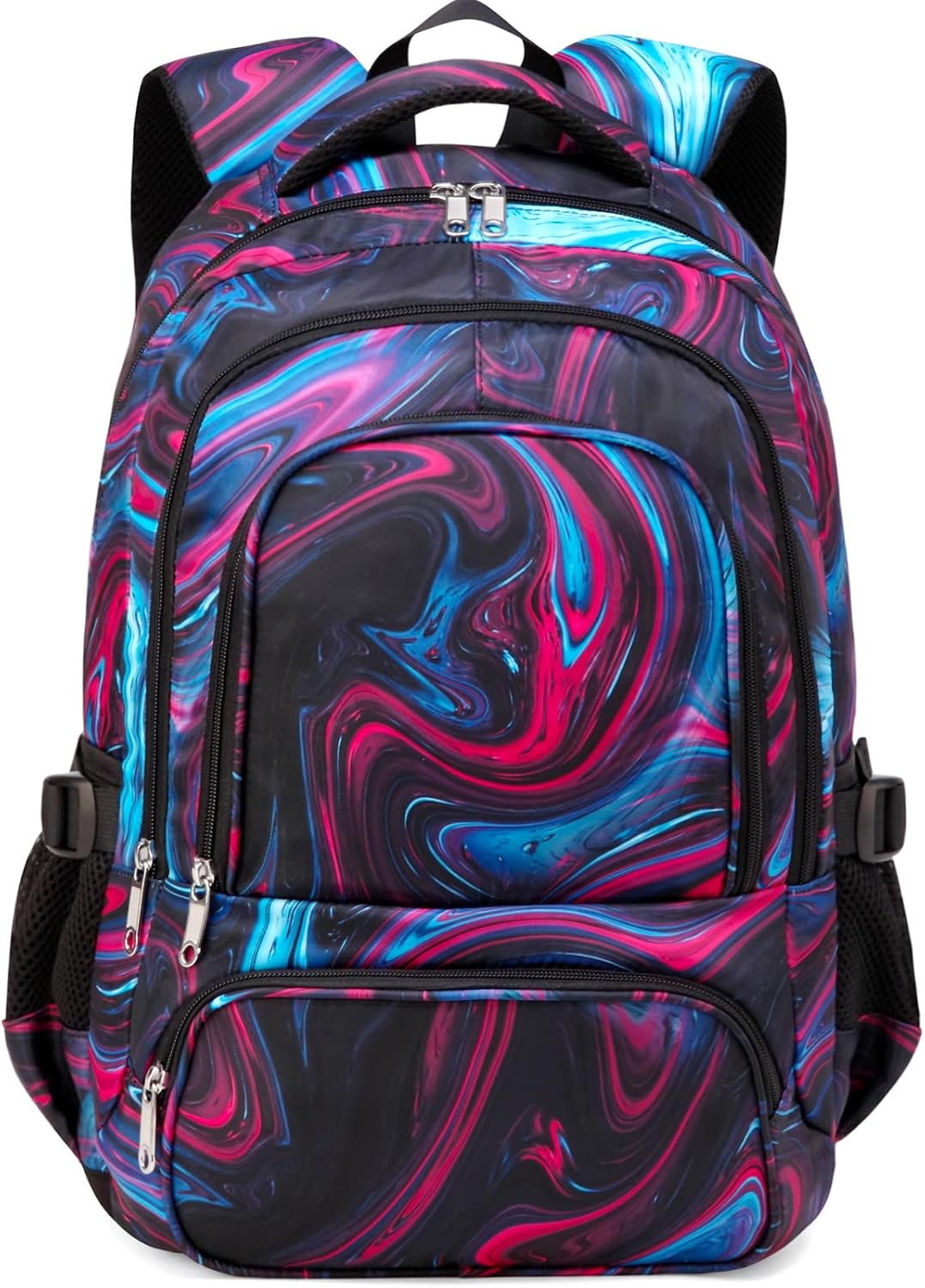 Black Green 17-Inch School Backpack with Laptop Sleeve