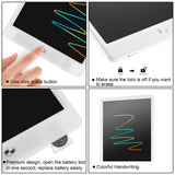 10” LCD Writing Tablet for Kids – Reusable Colorful Doodle Drawing Board (White)