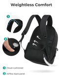 BAGSMART College Laptop Backpack for Women with Quilted Design, Water-Resistant Bookbag for 15.6 Inch Laptop