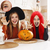 Red Long Wig & False Eyelash Set – Halloween Costume Accessories for Women 💋🎃