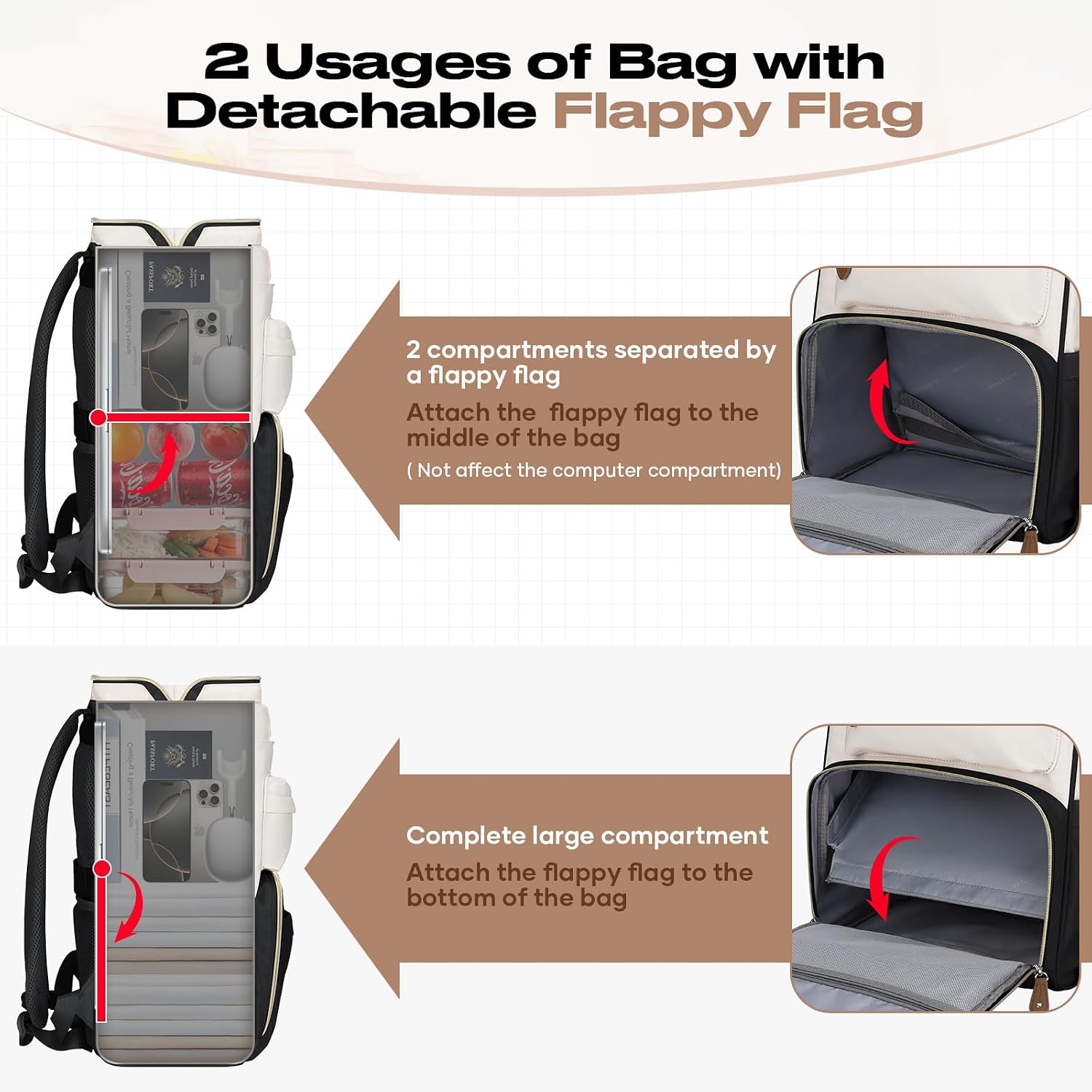 25L School & Work Laptop Backpack with Insulated Lunch Bag