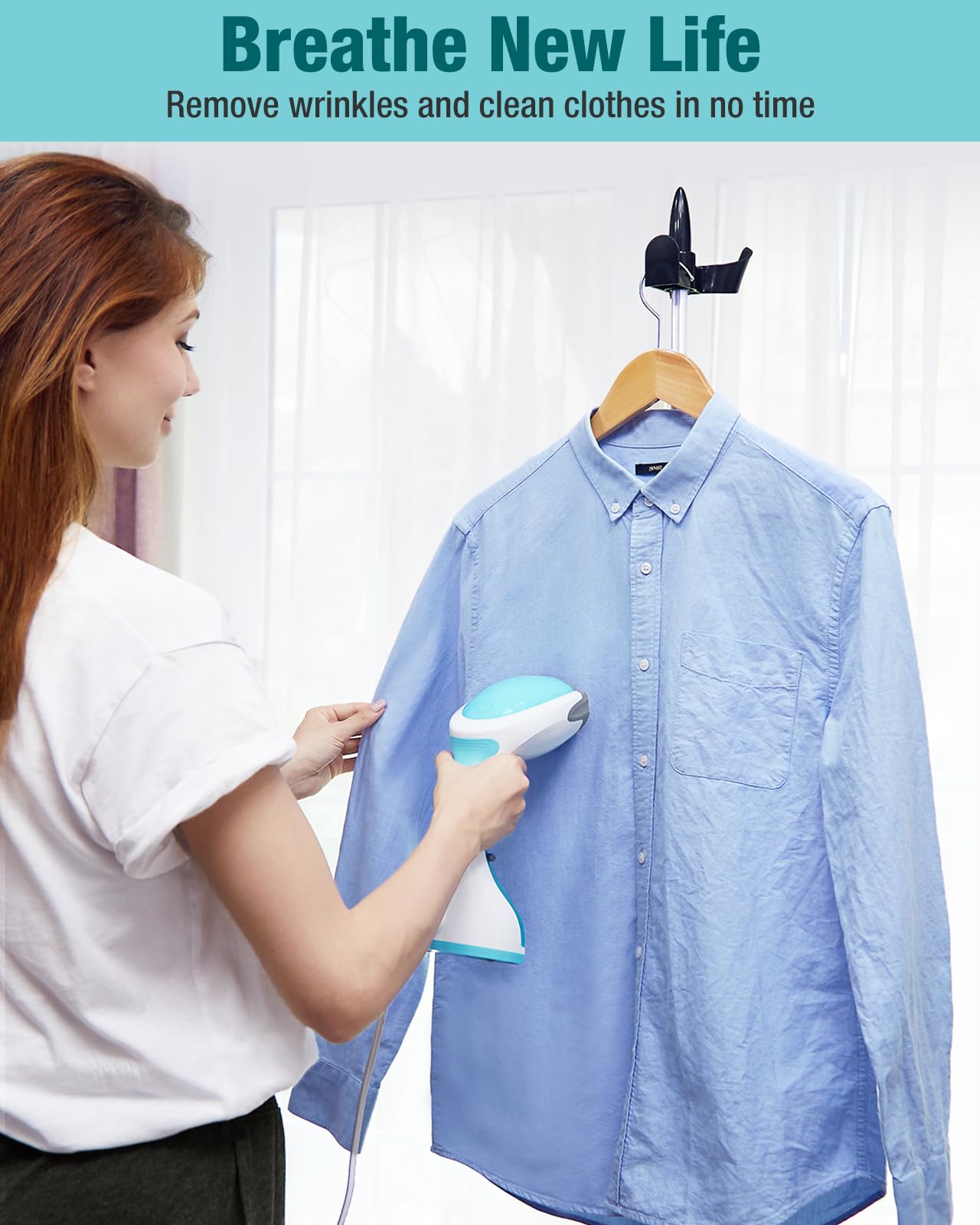Aqua Edition 722NA-0001 Handheld Garment Steamer 1200W Leak-Proof Portable Wrinkle Remover with Detachable Tank