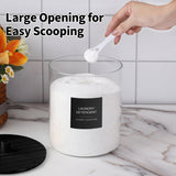 Laundry Storage Jar Set (3-Pack) – Glass Detergent Jars & Acrylic Dryer Sheet Holder with Bamboo Lids and Labels (Black)