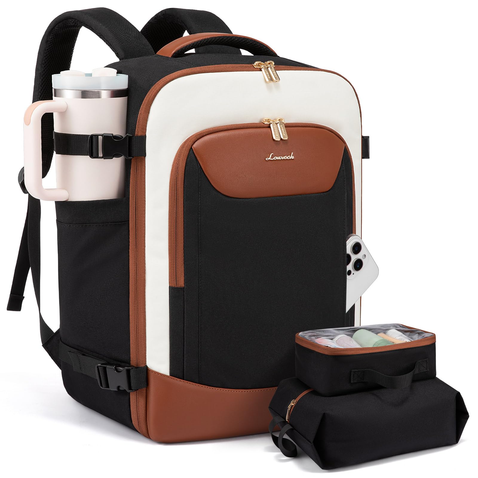 LOVEVOOK 40L Airline-Approved Carry-On Travel Backpack with Packing Cubes & Wet Pocket – Unisex