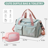 Small Gym Bag for Women – Lightweight Travel Duffle & Weekender Bag with Shoe Compartment and Toiletry Pouch (Green)