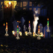 Halloween Skeleton Hand Candle Lights – Battery Operated Garden & Tabletop Decorations with Timer (Black, 2-Pack)