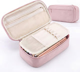 Large 80-Pencil Canvas Organizer Case with 5 Compartments