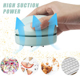 Portable USB Desktop Vacuum Cleaner Mini Table Dust Sweeper with Detachable Nozzle & Brush – Quiet Strong Suction Green