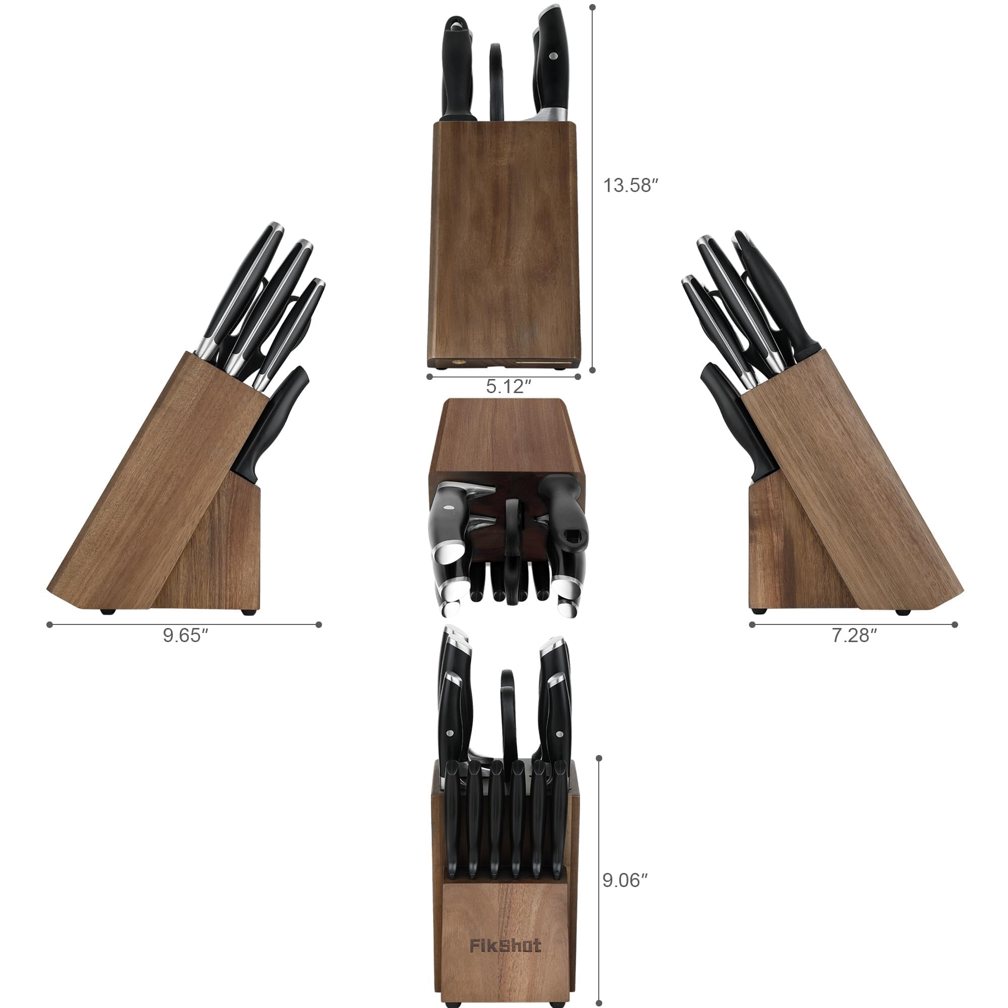 14-Piece Professional Knife Block Set with Sharpener – Full Tang Stainless Steel Kitchen Knives