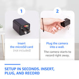 Hidden Wall Outlet Spy Camera with 1080P HD Recording, Motion Detection, 110° Wide Angle View and Continuous Power Monitoring