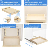 Lovmor Extra-Wide Single Pull-Out Cabinet Organizer with Soft-Close – Solid Wood Base Shelf Storage