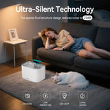 Bellkaspet M1 Pro Smart Wireless Cat Water Fountain with App Monitoring, Motion Sensor & 10,000mAh Battery – Stainless Steel, White