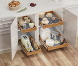 Pull-Out Wooden Cabinet Organizer Shelf – Smooth Slide Drawer System for Kitchen, Pantry & Bathroom (White)