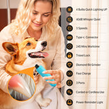 Professional Dog Nail Grinder with 4 LED Lights & Type-C Charging – 3-Speed Quiet Pet Nail Trimmer (Blue)