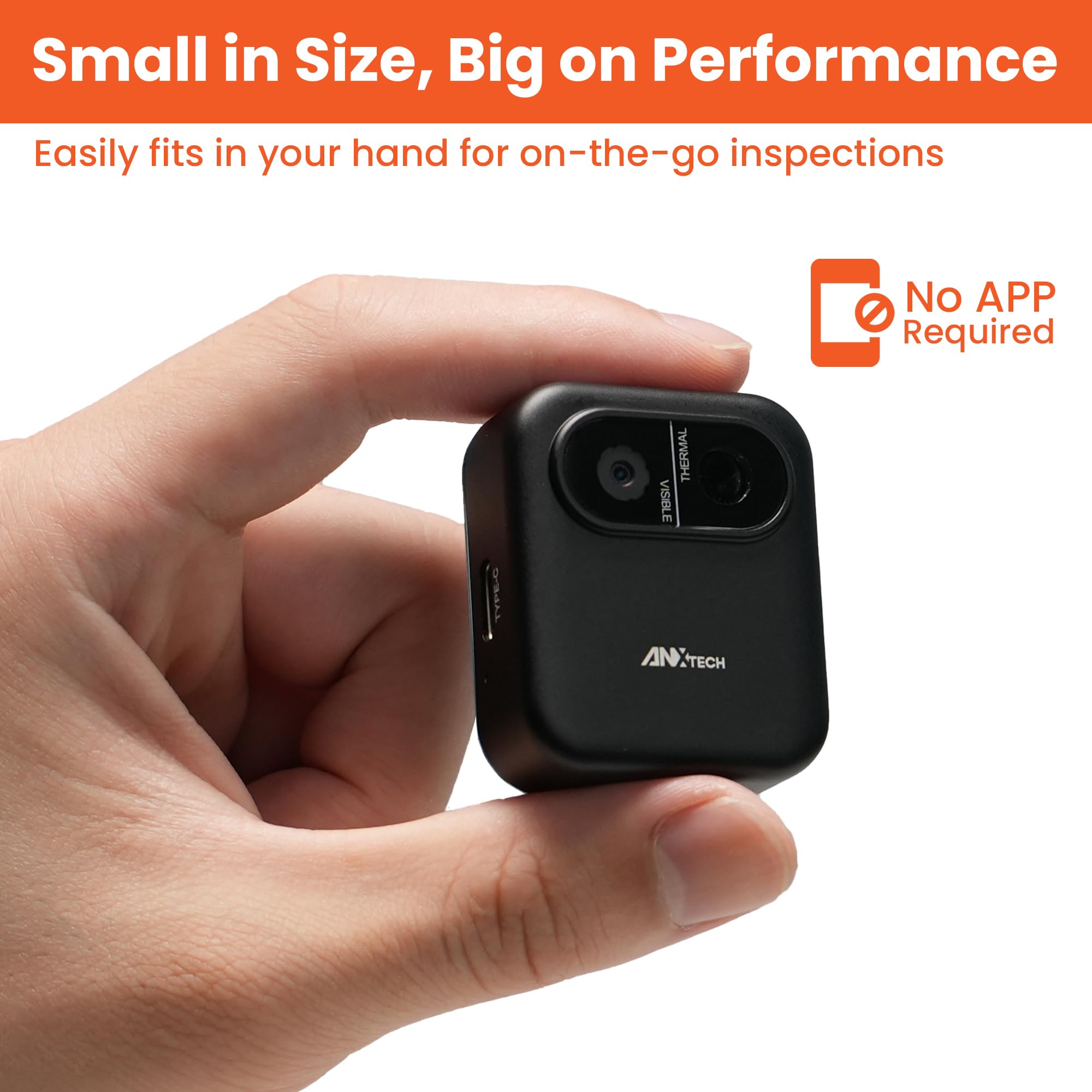 Mini Pocket Thermal Camera with Touchscreen – 80x60 IR Sensor, Real-Time Heat Detection (Black)