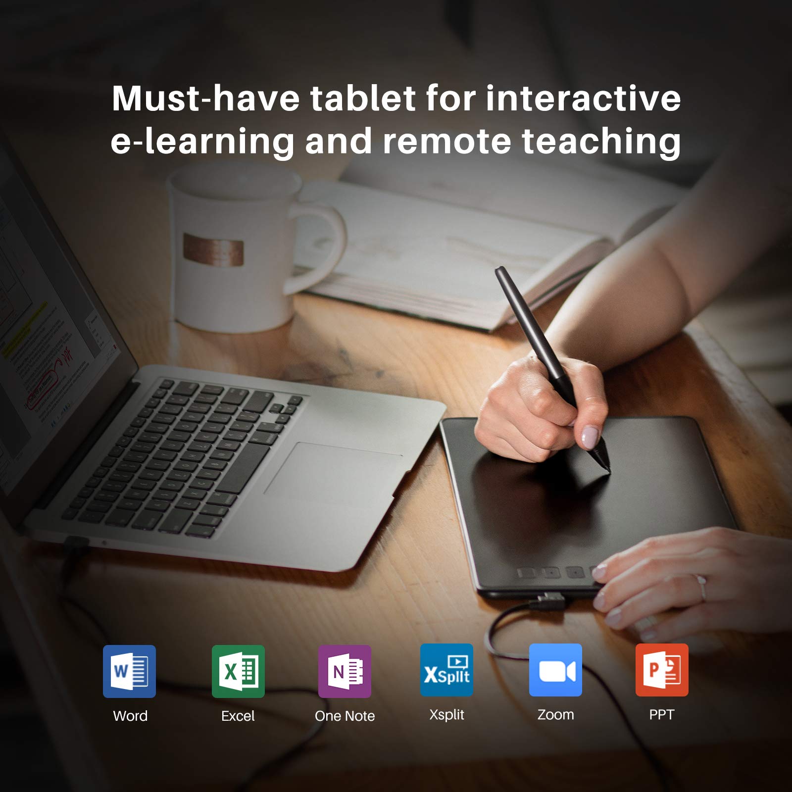 Huion H640P Drawing Tablet with Stylus – Digital Graphics Tablet for PC, Mac & Android