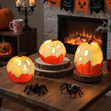 Light-Up Ghost Pumpkin Decorations – Handmade LED Halloween Table Ornaments (Set of 3) 🎃👻