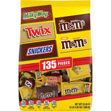 M&M’s, SNICKERS, TWIX & MILKY WAY Halloween Bulk Variety Bag – 135PCS Mix of Fun Size Chocolate Treats 🍫🎃