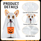 White Dog Ghost Costume – Soft Halloween Pet Outfit for Small Dogs & Cats (Model CWGHZB001)