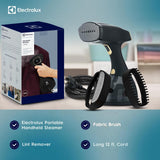 Electrolux Black Professional Handheld Garment Steamer with Ceramic Soleplate and Advanced Leak-Proof Steam Technology