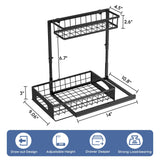 Height-Adjustable 2-Tier Under Sink Organizer (2-Pack) – Slide-Out Cabinet Storage with Secure Basket Design, Black