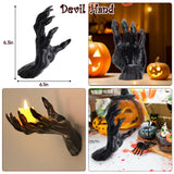 3D Creepy Wall Hands Halloween Decoration Set – Black Resin Spooky Hands with Candles & Mounting Kit, Gothic Wall Decor for Haunted Homes
