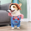 Funny Killer Dog Costume – Multicolor Halloween Pet Outfit with Knife Accessory for Cats & Small Dogs