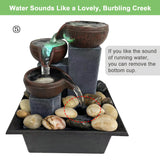 LED Mini Desktop Waterfall Fountain with Natural River Stones & ON/OFF Switch – Style 1