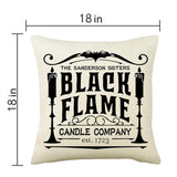 Halloween Pillow Covers – Set of 4 Farmhouse Style Decorative Cushion Cases (18x18 Inches, Hocus Pocus Halloween Home Décor)