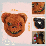 LED Light-Up Bloody Bear Mask – Scary Halloween Horror Mask with Flashing Modes, Adjustable Fit for Adults & Kids