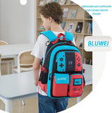 Blue Red Glow-in-the-Dark School Backpack with Laptop Sleeve