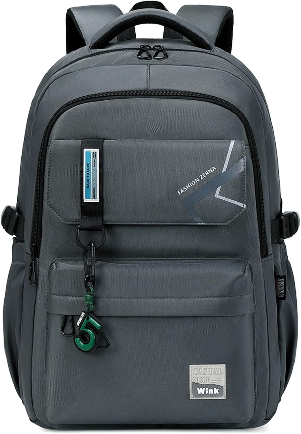 Black Water-Resistant School Backpack with Laptop Sleeve