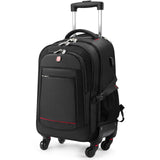 Star Cloud 4-Wheel Rolling Backpack 45L, 17.3” Laptop Carry-On Travel Backpack with Replaceable Wheels (Black)