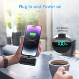 Mini 5000mAh Portable Charger for iPhone – Ultra Compact Plug-In Emergency Power Bank (Black)
