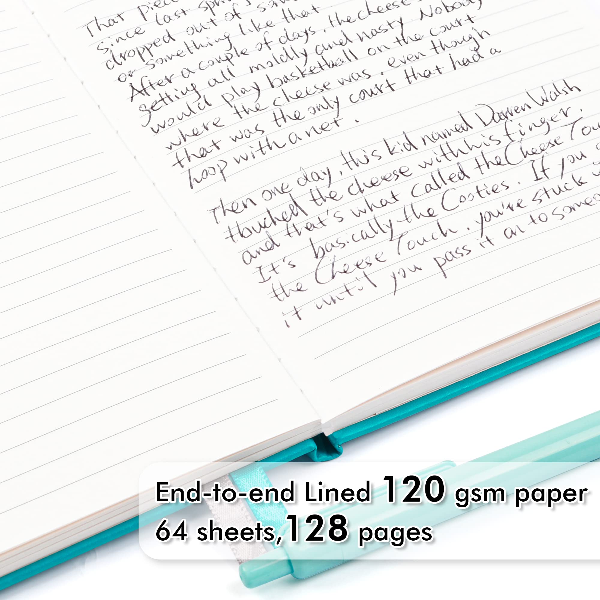Feela 18 Pack Classic Ruled Notebooks with 18 Black Retractable Pens – Emerald Faux Leather Journals (8.3” x 5.1”)
