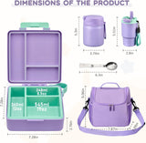 Purple 4-Piece Lunch Set with 17 oz Food Jar