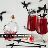 Halloween Witch Party Drink Stirrers – 48 Pcs Acrylic Cocktail Mixing Sticks for Coffee, Tea & Party Drinks