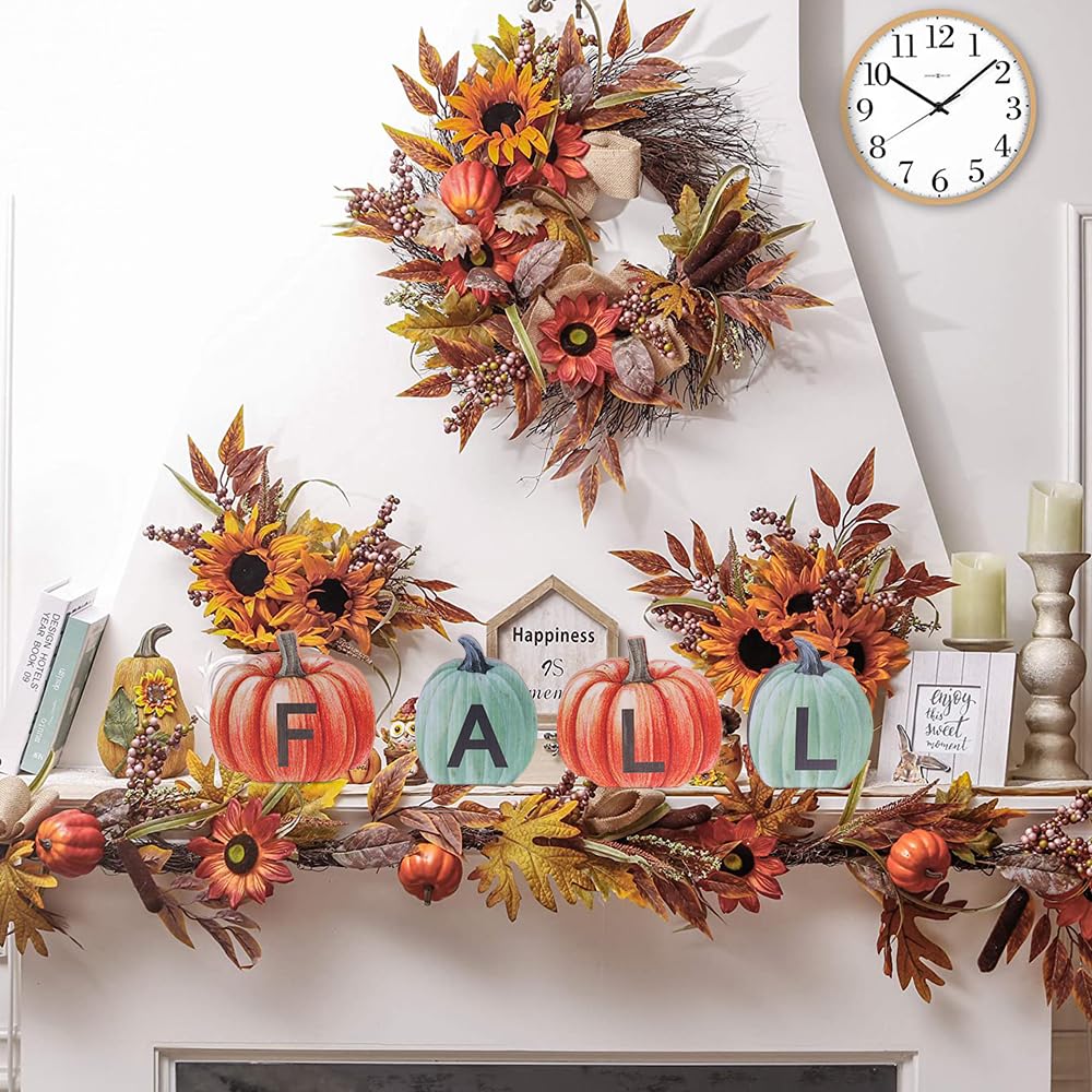 Reversible Wooden Pumpkin Table Decor – “FALL” & “BOO” Double-Sided Autumn & Halloween Decoration for Home