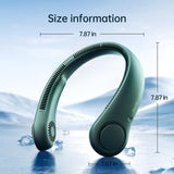 JISULIFE Hands-Free Bladeless Neck Fan – Quiet Wearable Cooling with 5 Speeds & 4000mAh Battery (Dark Green)